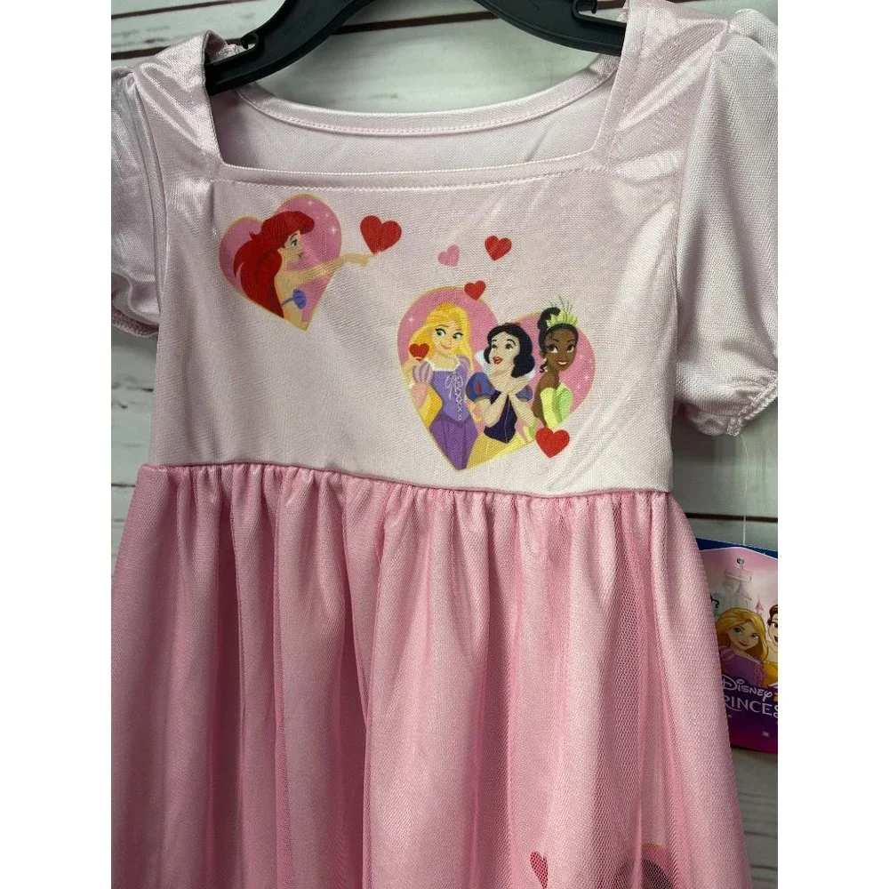 Disney Beautiful Pink Princess‎ Shimmery Tulle Fancy Nightgown Size 3T - Picture 3 of 8